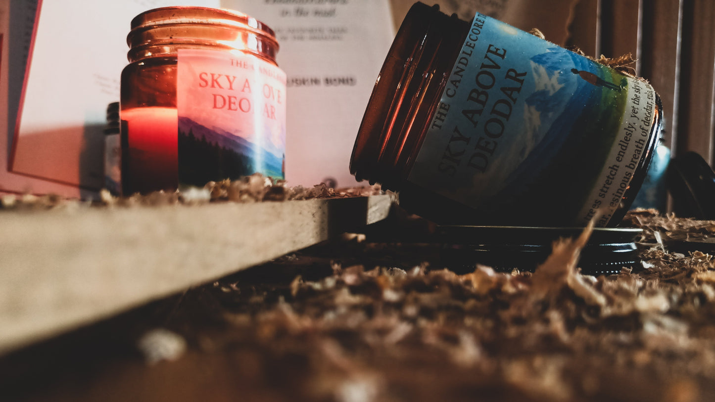 Sky Above Deodar hand-poured soy candle inspired by deodar forests and open mountain skies