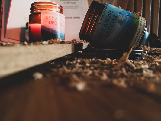Sky Above Deodar hand-poured soy candle inspired by deodar forests and open mountain skies